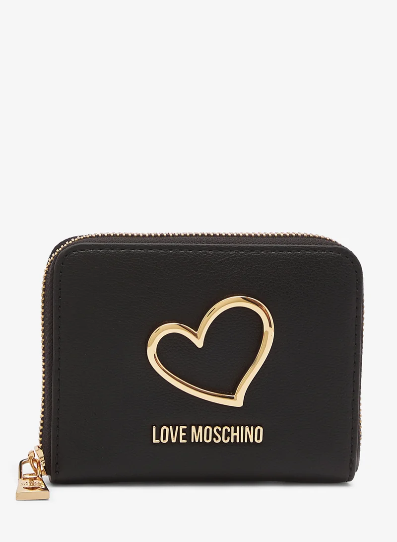 Heart Turnlock PU Wallet